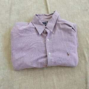 Polo Ralph Lauren Men's Dress Shirt Size 16 1/2-34 Red Pinpoint 100% Cotton